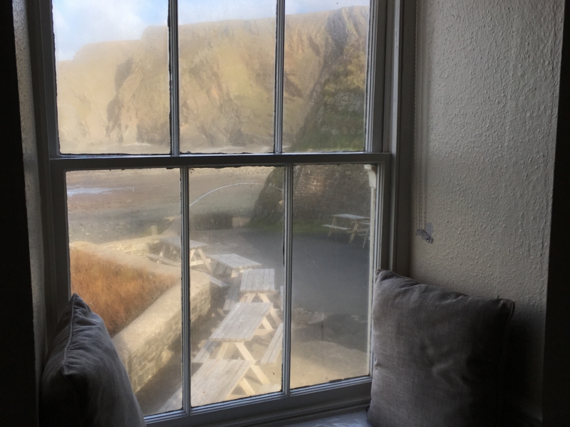 A view to the sea from the Hartland Quay Hotel Cottage