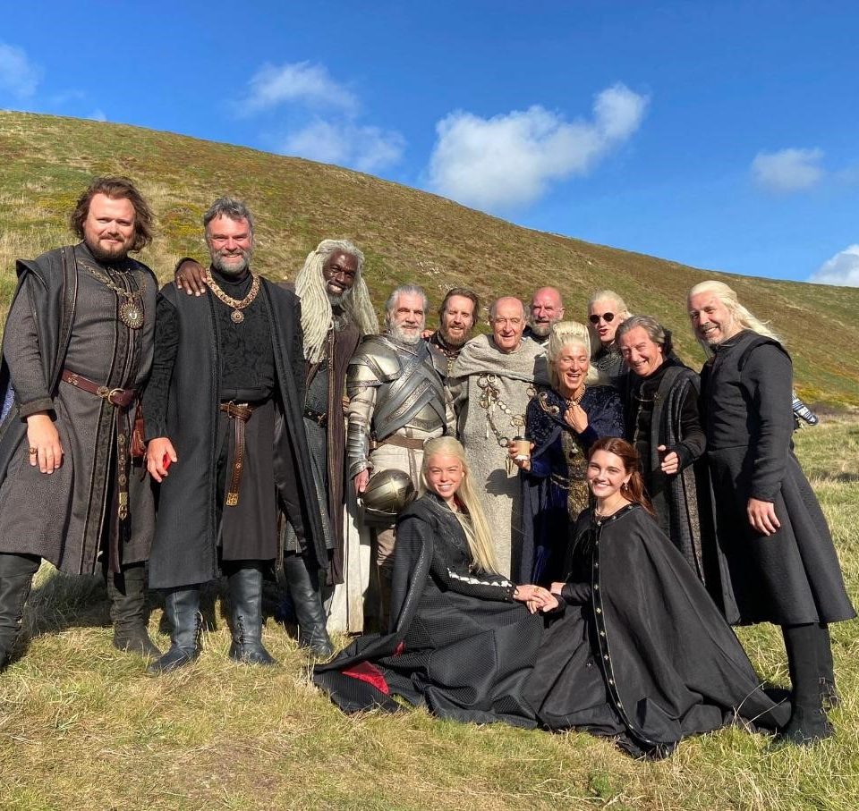 Cast of House of Dragons at Hartland Quay