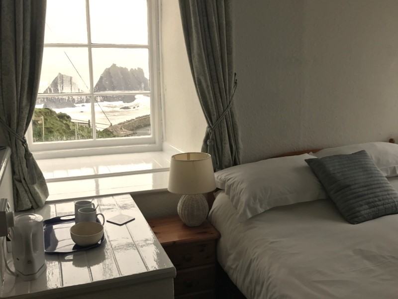 Sea view from window of room 18 at The Hartland Quay Hotel