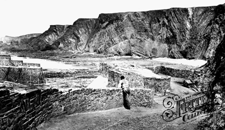 Vintage black & white picture of Hartland Quay
